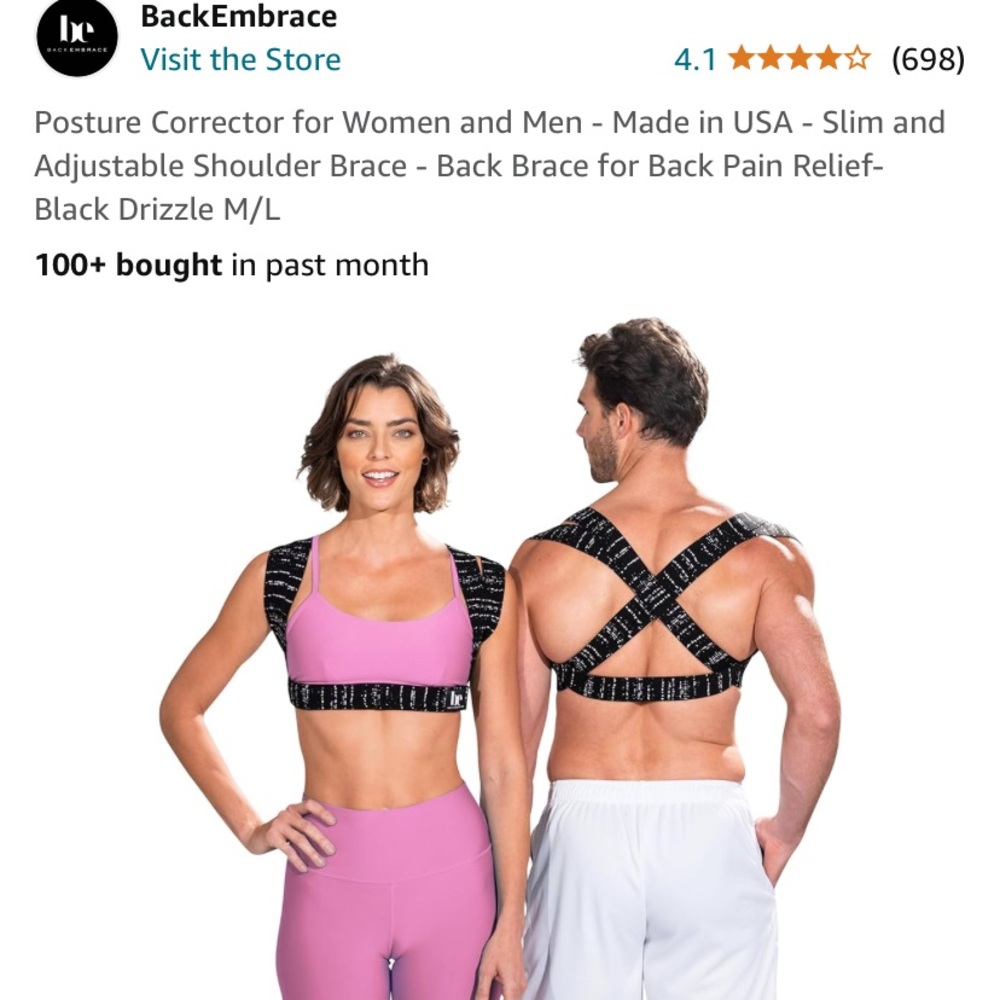 Back Embrace Posture Corrector for Men &Women Slim and Adjustable Shoulder Brace